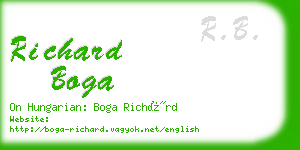 richard boga business card